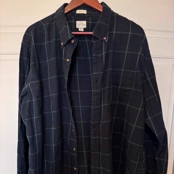 J. Crew XXL Every Square Navy Brushed Twill Shirt - Picture 1 of 3